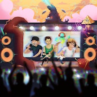 an illustration of a group of people on stage